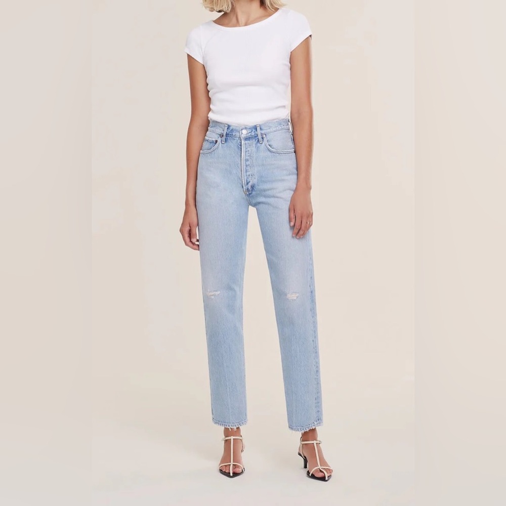 90s Pinch Waist in Flashback
Straight Leg AGOLDE Jeans Sz 25